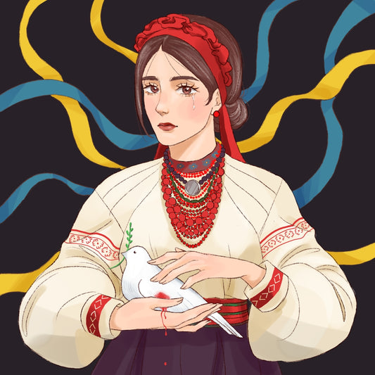 Alina Klymchuk - print "Girl with a dove"